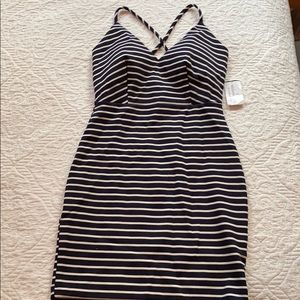 Striped body con dress